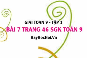 Giải bài 7 trang 46 SGK Toán 9 tập 1